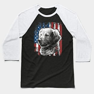 Golden Retriever 4Th Of July American Flag Baseball T-Shirt